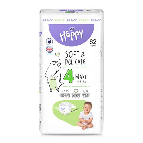 Bella Happy 4-es pelenka, 8-14 kg, 62 db