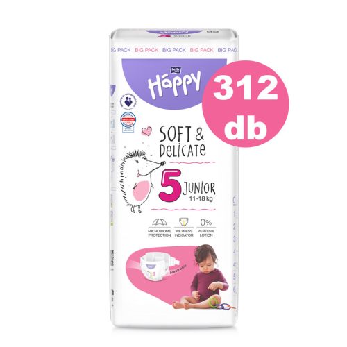 Bella Happy 5-ös pelenka, 11-18 kg, 312 db - HAVI pelenkacsomag