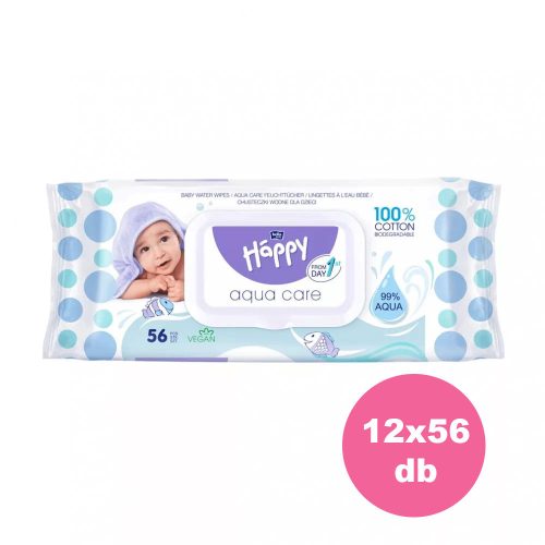 Bella Happy Aqua Care törlőkendő - 12x56 db