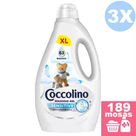Coccolino Sensitive mosógél 3x2,52L [189 mosás]