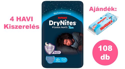 Huggies DryNites 13+ éves fiú 4 havi kiszerelés