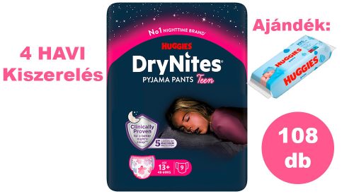 Huggies DryNites 13+ éves lány 4 havi kiszerelés