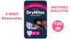  INGYENES SZÁLLÍTÁS - Huggies DryNites 4-7 éves lány, 12x10 db - 4 HAVI pelenkacsomag + AJÁNDÉK Huggies törlőkendő