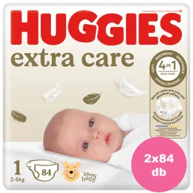   Huggies Extra Care 1-es pelenka 2-5 kg, 168 (2x84) db - HAVI pelenkacsomag