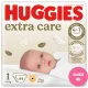  INGYENES SZÁLLÍTÁS - Huggies Extra Care 1-es pelenka 2-5 kg, 336 (4x84) db - 2 HAVI pelenkacsomag
