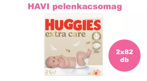 Huggies Extra Care 2-es pelenka 3-6 kg, 164 (2x82) db - HAVI pelenkacsomag