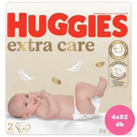    INGYENES SZÁLLÍTÁS - Huggies Extra Care 2-es pelenka 3-6 kg, 328 (4x82) db - 2 HAVI pelenkacsomag