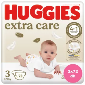   Huggies Extra Care 3-as pelenka 6-10 kg, 144 (2x72) db - HAVI pelenkacsomag