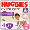 Huggies Extra Care Pants 4-es bugyipelenka 9-14kg, 4x38db - HAVI PELENKACSOMAG + AJÁNDÉK Pure törlőkendő
