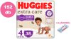 Huggies Extra Care Pants 4-es bugyipelenka 9-14kg, 4x38db - HAVI PELENKACSOMAG + AJÁNDÉK Pure törlőkendő