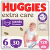 Huggies Extra Care Pants 6-os bugyipelenka 15-25kg, 4x30db - HAVI PELENKACSOMAG + AJÁNDÉK Pure törlőkendő