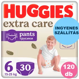    INGYENES SZÁLLÍTÁS - Huggies Extra Care Pants 6-os bugyipelenka 15-25kg, 4x30db - HAVI PELENKACSOMAG