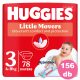 Huggies Little Movers 3-as, 4-9 kg, 2x78 db - HAVI pelenkacsomag + AJÁNDÉK Pure törlőkendő