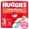 Huggies Little Movers 3-as, 4-9 kg, 4x78 db - 2 HAVI pelenkacsomag + AJÁNDÉK Pure törlőkendő