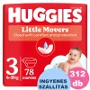  INGYENES SZÁLLÍTÁS - Huggies Little Movers 3-as, 4-9 kg, 4x78 db - 2 HAVI pelenkacsomag