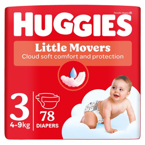 Huggies Little Movers 3-as, 4-9 kg, 78 db