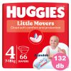 Huggies Little Movers 4-es, 7-18 kg, 4x66 db - 2 HAVI pelenkacsomag + AJÁNDÉK Pure törlőkendő