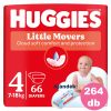 Huggies Little Movers 4-es, 7-18 kg, 4x66 db - 2 HAVI pelenkacsomag + AJÁNDÉK Huggies törlőkendő