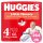 Huggies Little Movers 4-es, 7-18 kg, 4x66 db - 2 HAVI pelenkacsomag + AJÁNDÉK Huggies törlőkendő