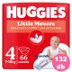 Huggies Little Movers 4-es, 7-18 kg, 4x66 db - 2 HAVI pelenkacsomag + AJÁNDÉK Pure törlőkendő