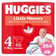 Huggies Little Movers 4-es, 7-18 kg, 4x66 db - 2 HAVI pelenkacsomag + AJÁNDÉK Huggies törlőkendő