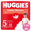Huggies Little Movers 5-ös, 11-25 kg, 2x58 db - HAVI pelenkacsomag