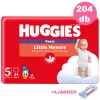  INGYENES SZÁLLÍTÁS - Huggies Little Movers Pants 5-ös bugyipelenka 12-17kg, 6x34db - HAVI pelenkacsomag + AJÁNDÉK Huggies törlőkendő