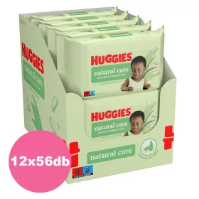 [ÚJ] Huggies Natural Care nedves törlőkendő - 12x56 db