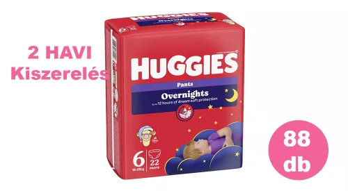 Huggies Overnight Pants 6-os éjszakai bugyipelenka 15-25 kg, 4x22 db