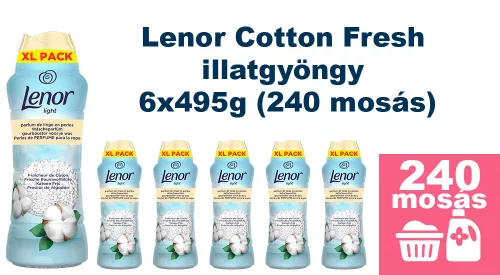 Lenor Cotton Fresh illatgyöngy 6x495g (240 mosás) - XL csomag