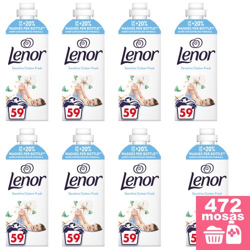 Lenor Cotton Fresh Sensitive öblítő 8x1,239 liter (472 mosás)