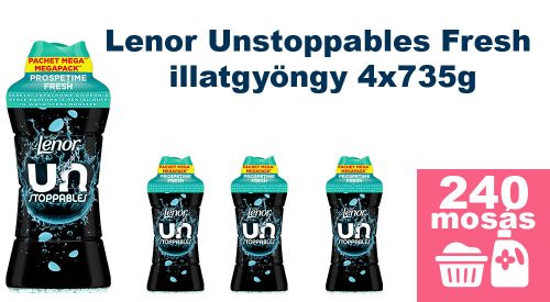Lenor Unstoppables Fresh illatgyöngy 4x735g (240 mosás) - XL csomag