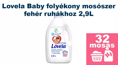 Lovela Baby folyékony mosószer fehér ruhákhoz 2,9L [32 mosás]