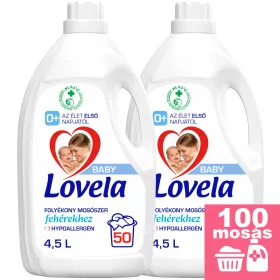   Lovela Baby Hipoallergén folyékony mosószer fehér ruhákhoz 2x4,5L [100 mosás]