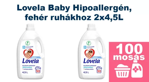 Lovela Baby Hipoallergén folyékony mosószer fehér ruhákhoz 2x4,5L [100 mosás]