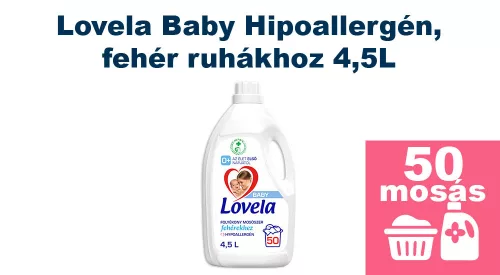 Lovela Baby Hipoallergén folyékony mosószer fehér ruhákhoz 4,5L [50 mosás]