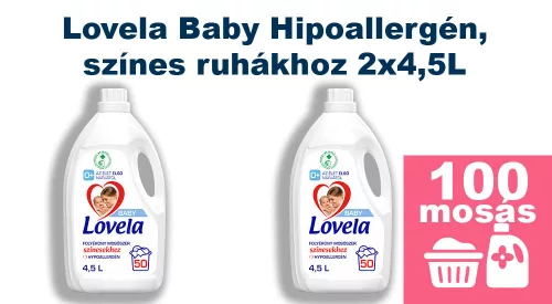 Lovela Baby Hipoallergén folyékony mosószer színes ruhákhoz 2x4,5L [100 mosás]