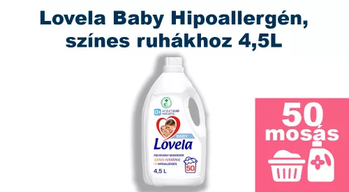 Lovela Baby Hipoallergén folyékony mosószer színes ruhákhoz 4,5L [50 mosás]