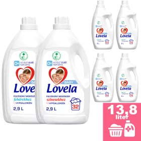   Lovela Baby színes ruhákhoz 2,9L + Lovela Baby fehér ruhákhoz 2,9L + Lovela Baby öblítő 4x2,0L