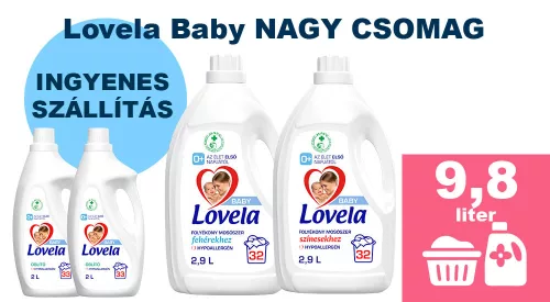  INGYENES SZÁLLÍTÁS - Lovela Baby fehér ruhákhoz 2,9L + Lovela Baby színes ruhákhoz 2,9L + Lovela Baby öblítő 2x2,0L