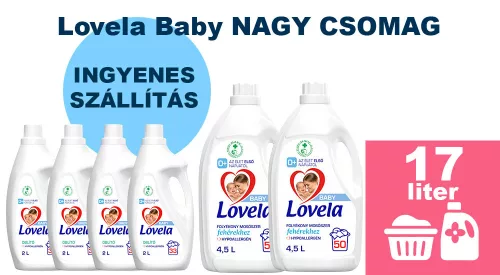  INGYENES SZÁLLÍTÁS - Lovela Baby fehér ruhákhoz 2x4,5L + Lovela Baby öblítő 4x2,0L