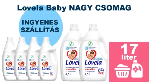 INGYENES SZÁLLÍTÁS - Lovela Baby színes ruhákhoz 2x4,5L + Lovela Baby öblítő 4x2,0L