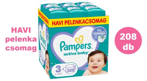 Pampers Active Baby 3 pelenka, 6-10 kg 208 db - HAVI pelenkacsomag