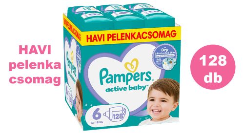 Pampers Active Baby 6 pelenka, 13-18 kg 128 db - HAVI pelenkacsomag
