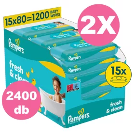 Pampers Fresh Clean nedves törlőkendő - 2x15x80 db