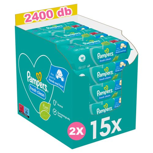 Pampers Fresh Clean nedves törlőkendő - 2x15x80 db