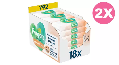 Pampers Harmonie Protect & Care nedves törlőkendő - 2x18x44 db