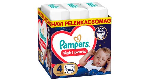 Pampers Night Pants 4 éjszakai pelenka, 9-15kg, 104 db - HAVI pelenkacsomag