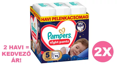 Pampers Night Pants 5 éjszakai pelenka, 11-17kg, 2x92 db - 2 HAVI pelenkacsomag