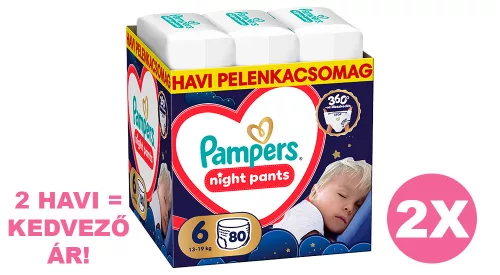 Pampers Night Pants 6 éjszakai pelenka, 13-19kg, 2x80 db - 2 HAVI pelenkacsomag